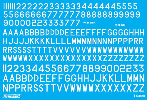 Xtradecal X72129 1:72 RAF Post War Serial Letters and Numbers,