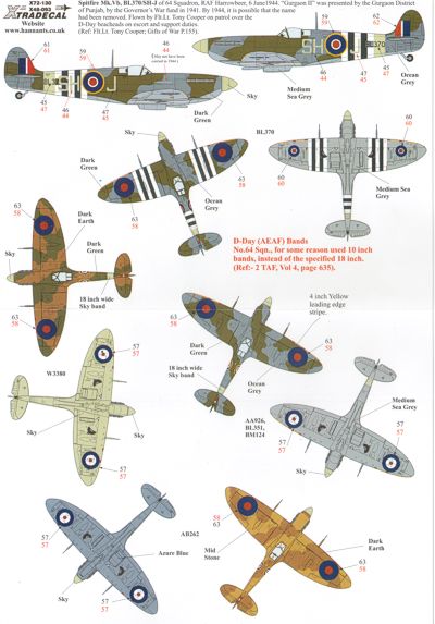 Xtradecal X72130 1:72 REPRINTED!! Supermarine Spitfire Mk.Vb