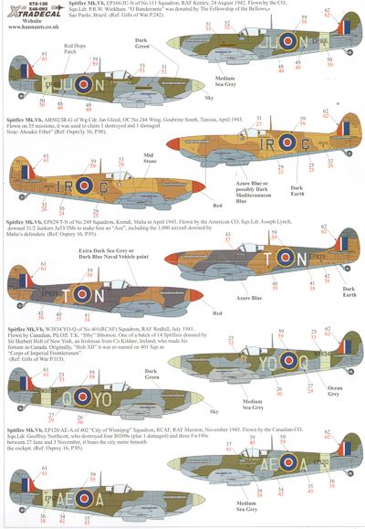 Xtradecal X72130 1:72 REPRINTED!! Supermarine Spitfire Mk.Vb