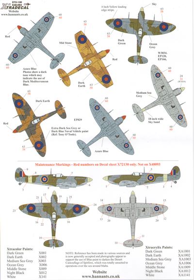 Xtradecal X72130 1:72 REPRINTED!! Supermarine Spitfire Mk.Vb