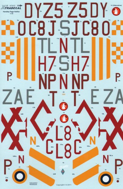 Xtradecal X72133 1:72 Handley-Page Halifax B.Mk.I/Mk.II and B.Mk.III