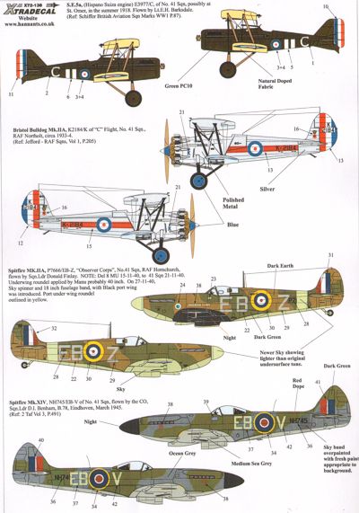 Xtradecal X72138 1:72 RAF History 41 Sqn Pt 1