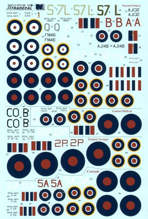 Xtradecal X72140 1:72 Re-printed Yanks with Roundels