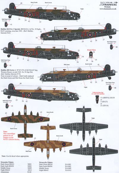 Xtradecal X72146 Handley-Page Halifax B.II Series 1A Special 1:72