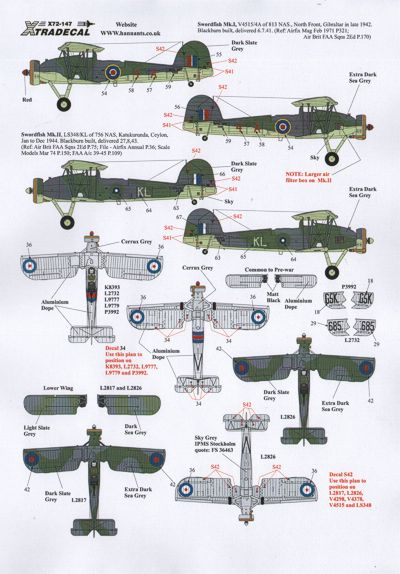 Xtradecal X72147 1:72 Fairey Swordfish Mk.I Part 2