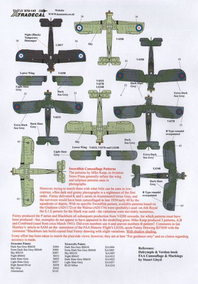 Xtradecal X72147 1:72 Fairey Swordfish Mk.I Part 2