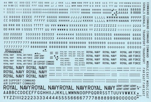 Xtradecal X72157 Post War RAF Black Serial Letters and Numbers 1:72