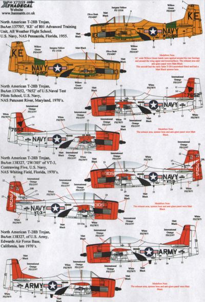 Xtradecal X72159 1:72 North-American T-28B/T-28C Trojan