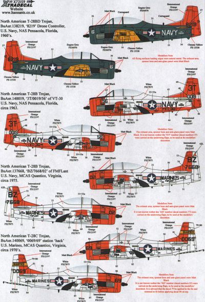Xtradecal X72159 1:72 North-American T-28B/T-28C Trojan