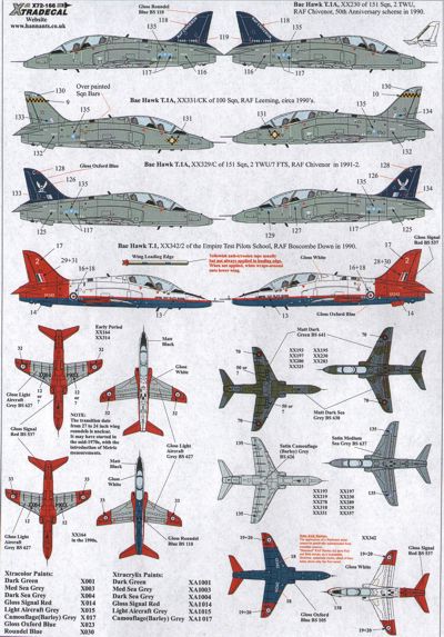 Xtradecal X72166 1:72 BAe Hawk T.1A 1979-1992