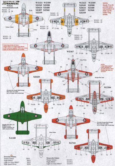 Xtradecal X72172 1:72 de Havilland Vampire T.11 UK Part 1