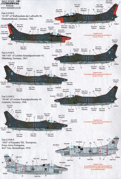 Xtradecal X72175 1:72 Fiat G.91R/3