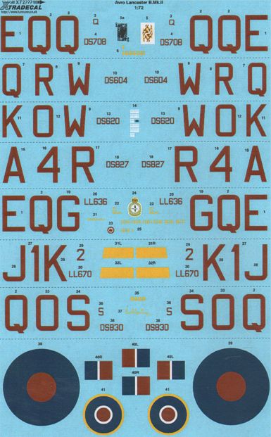 Xtradecal X72176 1:72 Avro Lancaster B.II 1943