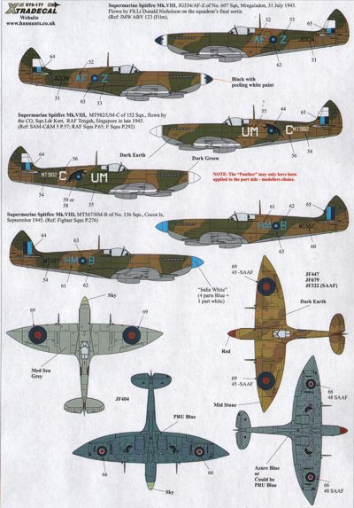 Xtradecal X72177 1:72 Supermarine Spitfire Mk.VIII