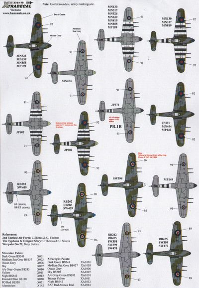 Xtradecal X72179 1:72 REPRINTED!! Hawker Typhoon Mk.IB