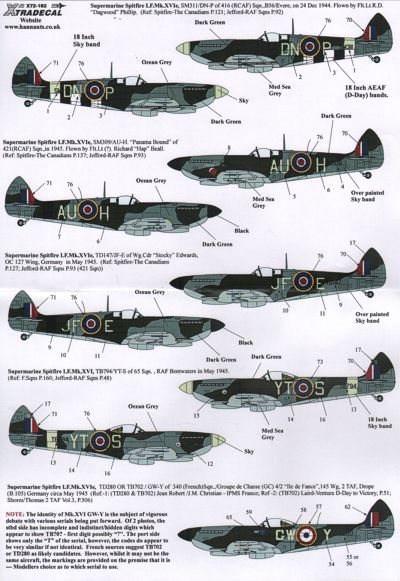 Xtradecal X72182 1:72 Supermarine Spitfire Mk.XVIe
