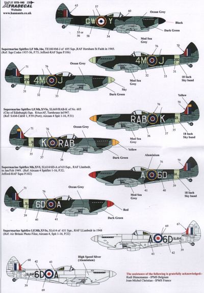 Xtradecal X72182 1:72 Supermarine Spitfire Mk.XVIe