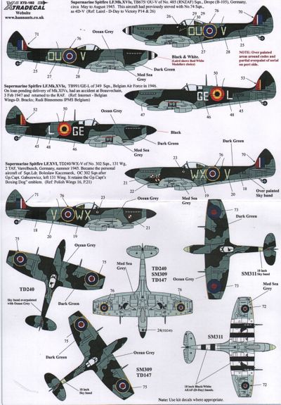 Xtradecal X72182 1:72 Supermarine Spitfire Mk.XVIe