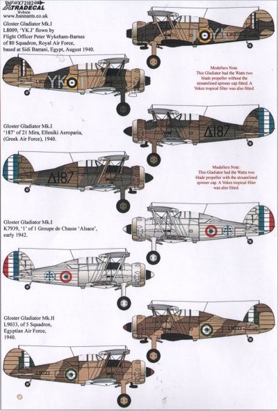 Xtradecal X72183 1:72 Gloster Gladiator Mk.I/J.8A