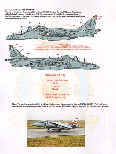 Xtradecal X72185 1:72 UK Air Arm Update Harrier Retirement