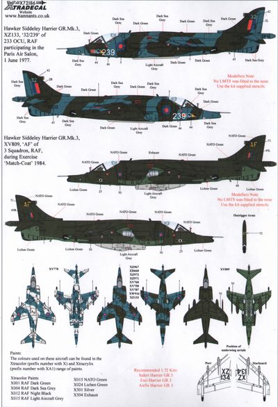 Xtradecal X72186 1:72 BAe Harrier GR.3