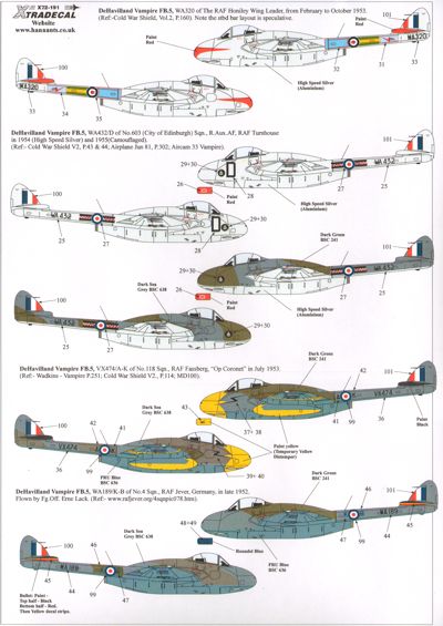 Xtradecal X72191 1:72 de Havilland Vampire F.3/FB.5