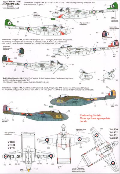 Xtradecal X72191 1:72 de Havilland Vampire F.3/FB.5