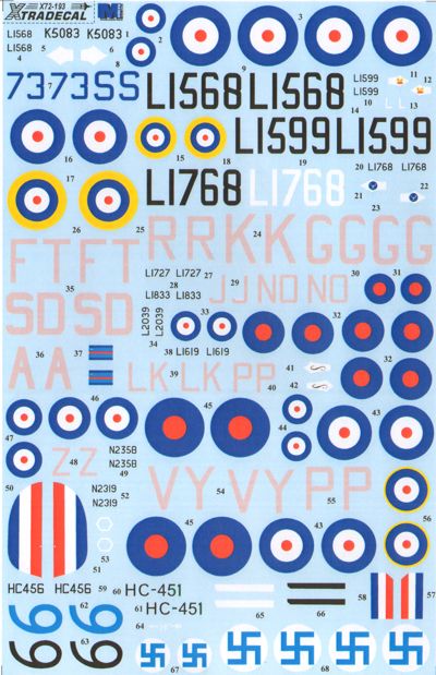 Xtradecal X72193 1:72 Hawker Hurricane Mk.I Early with fabric wing
