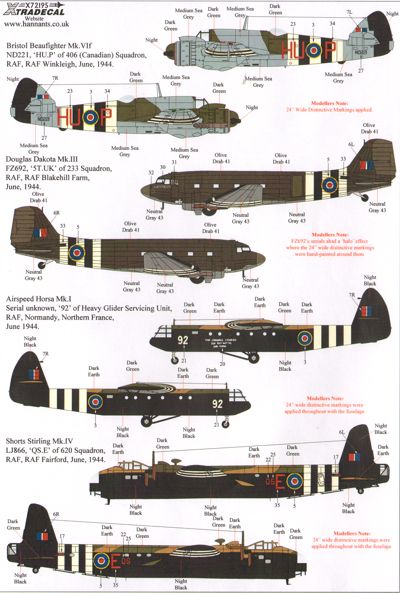 Xtradecal X72195 D-Day 70th Anniv Pt 2 RAF Multi-Engine and Glider 1:72