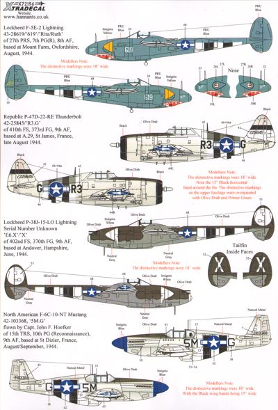 Xtradecal X72196 D-Day 70th Anniv Pt 3 US Army 8th and 9th Air Forces 1:72