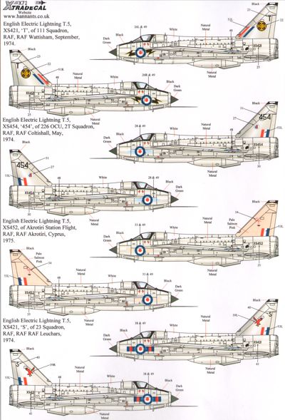 Xtradecal X72200 1:72 BAC/EE Lightning T.4/T.5 Part 1