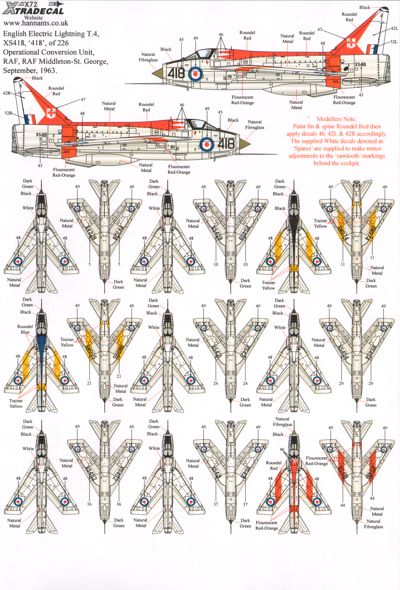 Xtradecal X72200 1:72 BAC/EE Lightning T.4/T.5 Part 1