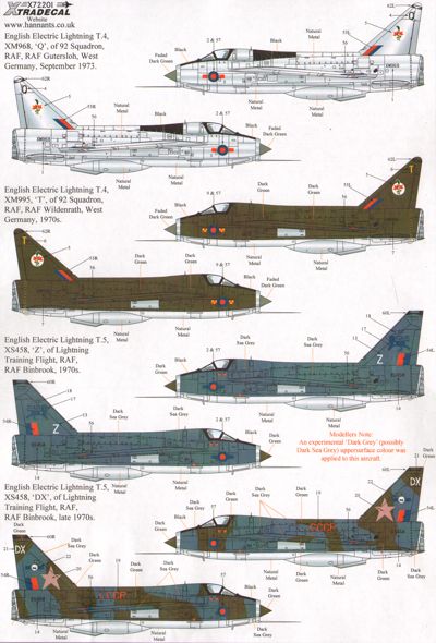 Xtradecal X72201 1:72 BAC/EE Lightning T.4/T.5 Part 2