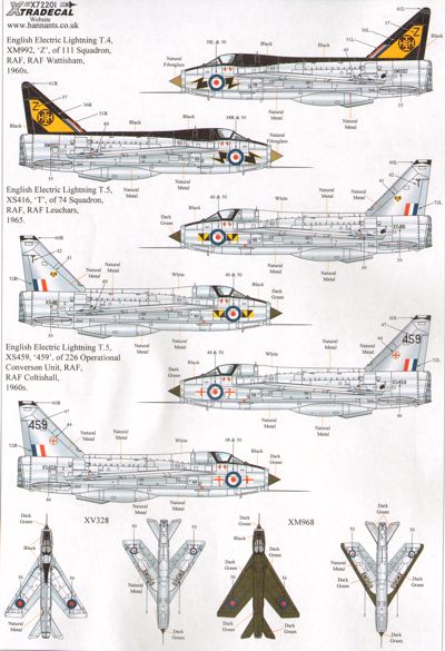 Xtradecal X72201 1:72 BAC/EE Lightning T.4/T.5 Part 2