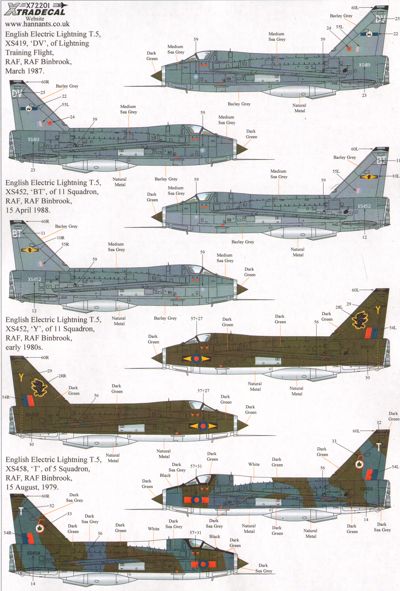 Xtradecal X72201 1:72 BAC/EE Lightning T.4/T.5 Part 2