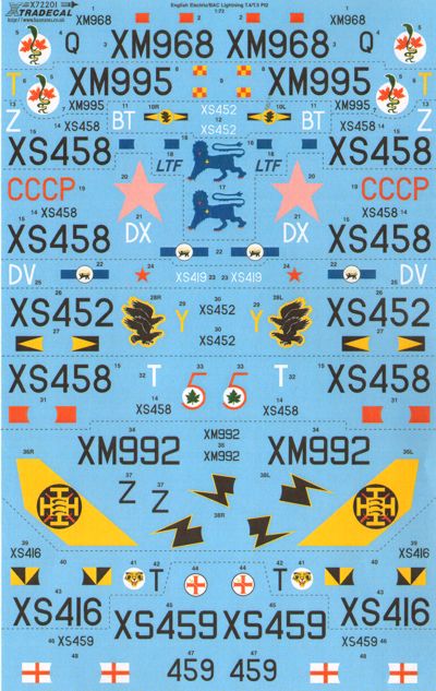 Xtradecal X72201 1:72 BAC/EE Lightning T.4/T.5 Part 2