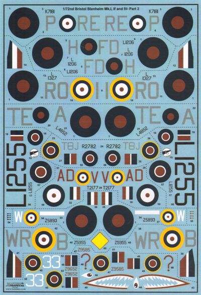 Xtradecal X72203 1:72 Bristol Blenheim Mk.I/Mk.IF/Mk.IV Pt.2