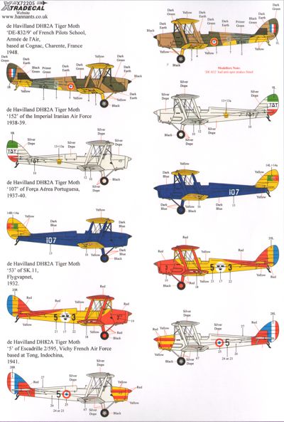 Xtradecal X72205 1:72 de Havilland DH.82A Tiger Moth Pt 3 Overseas operators