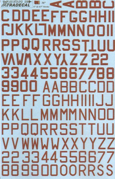 Xtradecal X72212 RAF WWII Dull Red Letters and Numbers 36 inch 1:72