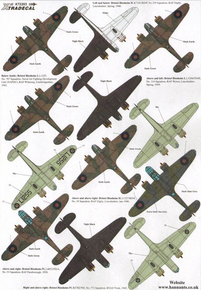 Xtradecal X72215 Bristol Blenheim and Bolingbroke Mk.IV Collection 1:72