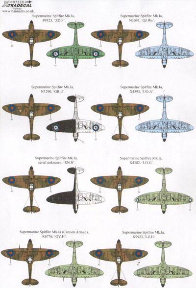 Xtradecal X72221 Supermarine Spitfire Mk.Ia Battle of Britain Pt 1 1:72