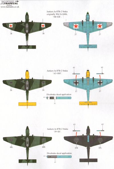 Xtradecal X72223 1:72 Junkers Ju-87B-1 'Stuka' /K/R