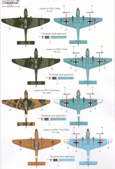 Xtradecal X72223 1:72 Junkers Ju-87B-1 'Stuka' /K/R