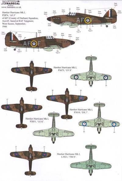 Xtradecal X72225 1:72  Hawker Hurricane Mk.I Pt.2 Battle of Britain 1940