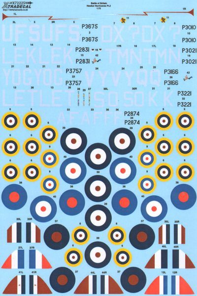 Xtradecal X72225 1:72  Hawker Hurricane Mk.I Pt.2 Battle of Britain 1940