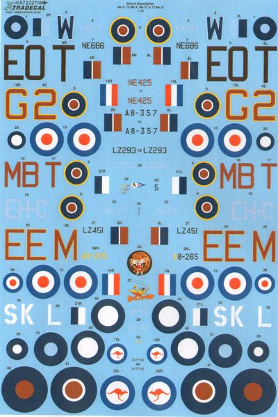 Xtradecal X72227 1:72 Bristol Beaufighter Mk.X, TF Mk.X, Mk.21, TT Mk.21