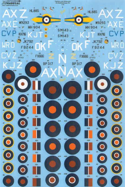 Xtradecal X72228 1:72 Fighters Over Africa and the Mediterranean Pt.1