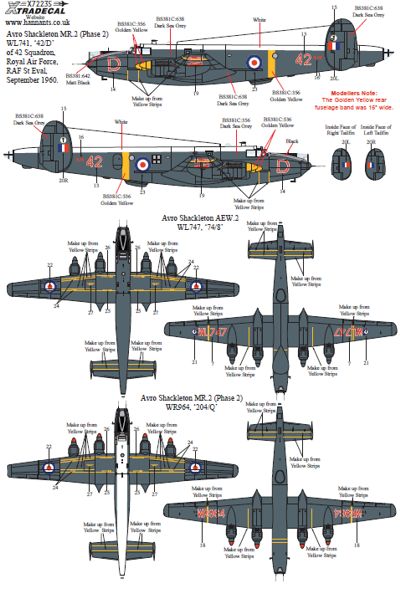 Xtradecal X72235 1:72 Avro Shackleton MR.2/AEW.2 Pt 1