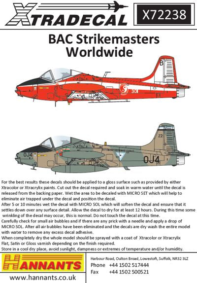 Xtradecal X72238 1:72 BAC 167 Strikemaster