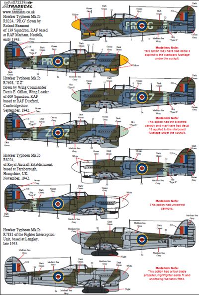 Xtradecal X72239 1:72 Hawker Typhoon Mk.Ib Car Door